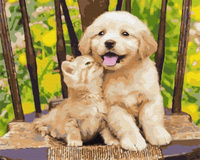 Malowanie po numerach BRUSHME 40x50 cm Mali Przyjaciele