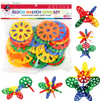 KLOCKI MAŁYCH GENIUSZY KONSTRUKCYJNE KWIATKI 28 EL