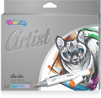 Colorino artist markery do szkicowania pastelowe 12 kolorów dla dziecka