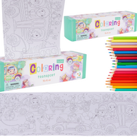 Kolorowanka W Rolce Do Malowania Motyw Transport Pojazdy Skutery Balony 