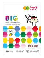 Blok rysunk. kolorowy BIG, A4, 80g, 15 kol., 60 ark, Happy Color