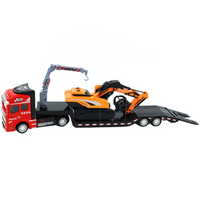 Ciężarówka metalowa laweta z koparką realistyczna zabawka dla dzieci