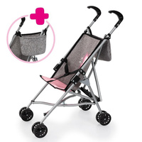 Wózek dla lalek z torbą szary Bayer Design