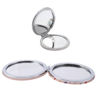 Lusterko okrągłe otwierane z motywem serca eleganckie do torebki