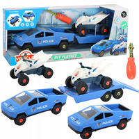 ZESTAW SAMOCHÓD DO MONTAŻU Z PRZYCZEPĄ QUAD ŚRUBOKRĘT WÓZ POLICYJNY