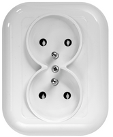 GNIAZDO GNIAZDKO PODWÓJNE Z UZIEMIENIEM SIECIOWE