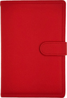 Kalendarz 2026 A5 dzienny z zapięciem ekoskóra czerwony