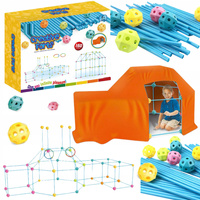 DUŻY ZESTAW KONSTRUKCYJNY DO BUDOWANIA BAZY DOMKÓW SŁOMKI RURKI NAMIOT XXL