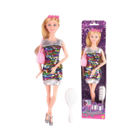 Lalka w cekinowej sukience dla dzieci modna zabawka interaktywna prezent