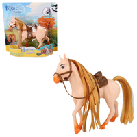 Koń zabawka z siodłem realistyczny dla dzieci idealny do zabawy