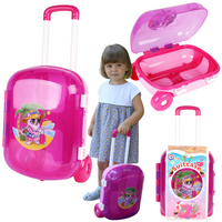 Walizka Dla Dzieci Przezroczysta Wakacyjna Grafika Wygodna Rączka Kółka