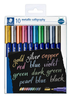 Pisak metaliczny Metallic calligraphy, 2.8mm, miks 10 kol, Staedtler