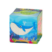 KOSTKA MAGICZNA UKŁADANKA ZWIERZĘTA MORSKIE ZABAWKA EDUKACYJNA DLA DZIECKA