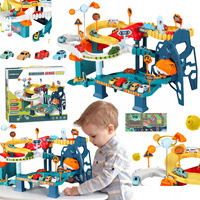 Zestaw Tor Wyścigowy Parking Dinozaury Auta Samochody Zjazdy Ruchomy Wyciąg