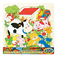 Układanka drewniana dla dzieci zwierzęta domowe edukacyjna trwała zabawka