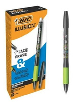 Paczka Długopis BIC wymazywalny czarny Illusion 12szt.