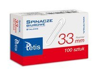 Paczka Spinacze biurowe okrągłe 33mm 100 szt 10 sztuk