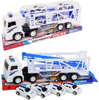 AUTO LAWETA POLICJA 4 SAMOCHODZIKI RESORAK ZESTAW POLICYJNY PREZENT