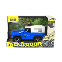 Jeep policyjny dla dzieci z dźwiękami interaktywna zabawka w pudełku