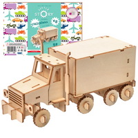 Little Story Drewniane Puzzle Model 3D - Ciężarówka