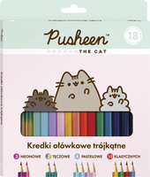 Kredki ołówkowe trójkątne 18 kolorów PUSHEEN