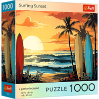 Puzzle 1000 USA Collection: Surfing Sunset