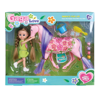 Lalka z koniem i akcesoriami zestaw dla dzieci kreatywna zabawa 3+ lat