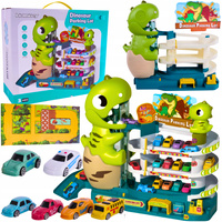 Mega Zestaw Tor Samochodowy Dinozaur Winda Samochodziki Autka Naklejki XXL