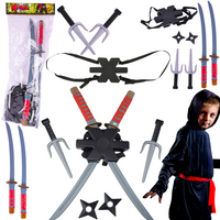 Strój Ninja Zestaw Akcesoriów Przebranie Dla Dzieci Miecze Sztylety Kabura