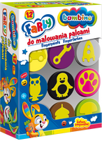 Farby do malowania palcami 12 kolorów 15 ml ZWIERZAKI UCZNIAKI