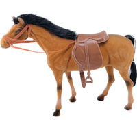 KOŃ FLOKOWANY BRĄZOWY FIGURKA ZABAWKA DLA DZIECI REALISTYCZNY WYGLĄD 33 CM