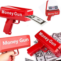 Pistolet Broń Strzelanie Plik Pieniędzy Banknoty Spust Dla Małego Bogacza