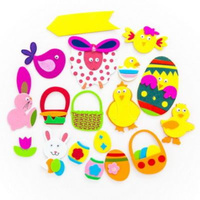 NAKLEJKI 3D Z PIANKI - WIELKANOC, 18 SZT.