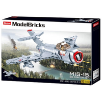 KLOCKI SLUBAN MIG-15 583 EL. ODRZUTOWIEC WOJSKOWY MODEL SAMOLOT 8–14 LAT