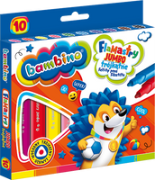 Flamastry trójkątne Jumbo 10 kolorów ZWIERZAKI UCZNIAKI