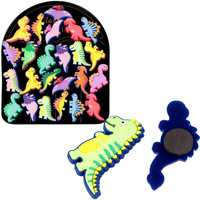 MAGNESY GUMOWE NA LODÓWKĘ DO OZDOBY KOLOROWE DLA DZIECI DINOZAURY 24 SZTUKI