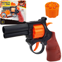 PISTOLET NA KAPISZONY KULKI 2w1 ZESTAW REWOLWER DLA DZIECI STRZAŁY SPŁONKA