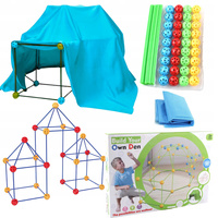 Zestaw Konstrukcyjny Słomki Namiot Baza Patyczki Kulki Klocki Baza Rurki XL