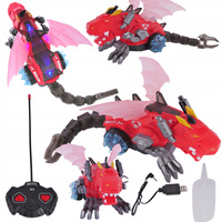 INTERAKTYWNY DINOZAUR SMOK ZDALNIE STEROWANY RC EFEKT ŚWIETLNY DŹWIĘK DUŻY