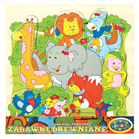 Układanka Drewniana Zwierzęta Dzikie Edukacyjna Zabawka dla Dzieci