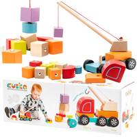 DŹWIG DREWNIANY KLOCKI EDUKACYJNE MAGNETYCZNE 