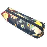 Piórnik szkolny młodzieżowy prostokąt kostka Żółte Kwiatki