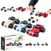 Drewniane Autka Samochodziki Wyścigowe Zestaw Sportowe Pojazdy Prezent