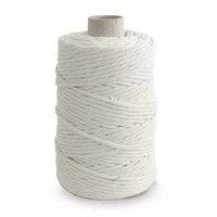 Sznurek bawełniany do makramy 5 mm 100 m, biały (naturalny)