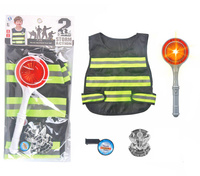 ZESTAW POLICJANTA DLA DZIECI KAMIZELKA LIZAK ZE ŚWIATŁEM NA BATERIE ZABAWKA