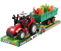 ZESTAW TRAKTOR Z PRZYCZEPĄ I KURAMI MASZYNA ROLNICZA CIĄGNIK FARMA POJAZD