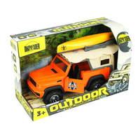 Jeep na baterie z kajakiem zabawka pojazd interaktywny w pudełku dla dzieci