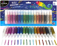 ZESTAW KLEJE BROKATOWE 6 ML KIDEA 18 KOL BROKAT