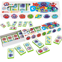 Gra Rodzinna Logiczna Domino Ocean Zwierzęta Morskie Układanie Klocków