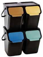 ZESTAW 4 POJEMNIKÓW KOSZ DO SEGREGACJI ŚMIECI 